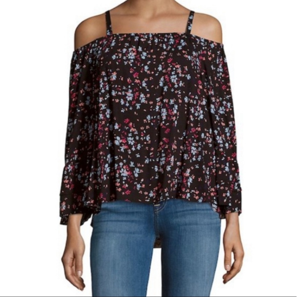 PARKER Off the Shoulder Moody Floral Print Blouse Size Medium